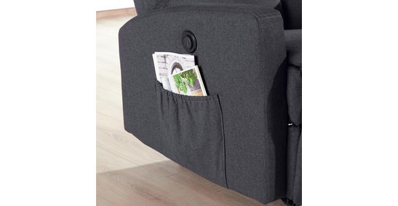 FERNSEHSESSEL in Metall, Textil Anthrazit - Anthrazit/Weiß, KONVENTIONELL, Textil/Metall (76/87-102/93-156cm) - Carryhome