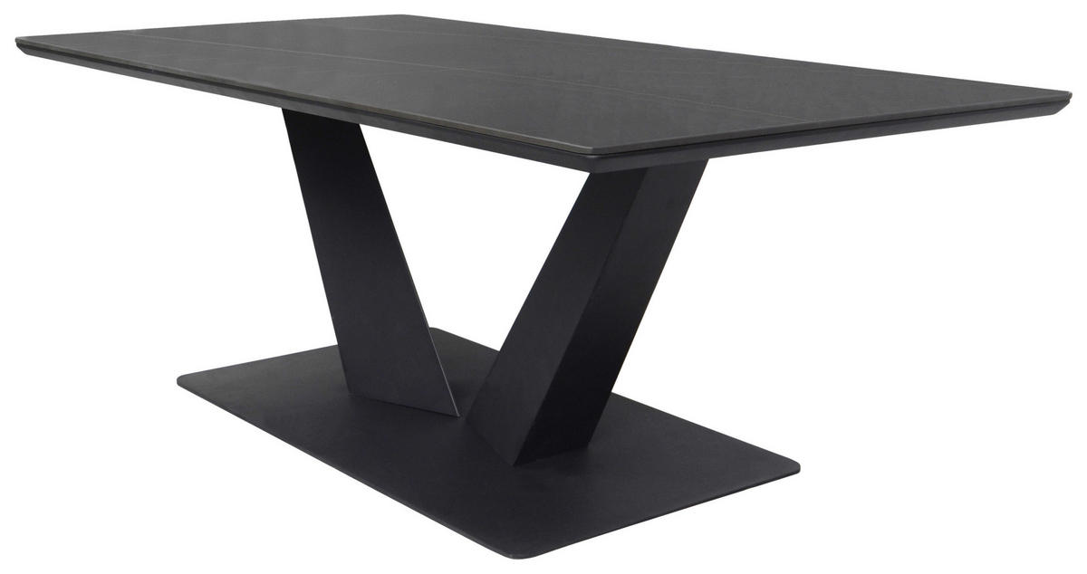 COUCHTISCH 110/60/42 cm rechteckig Schwarz  - Schwarz, Design, Keramik/Metall (110/60/42cm) - Stylife