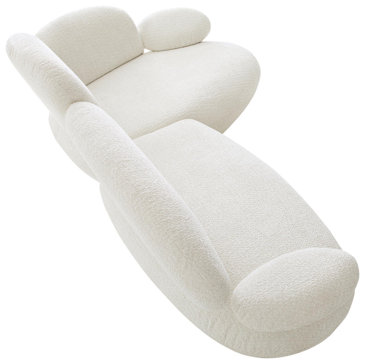 ECKSOFA Weiß Chenille Rücken echt, Armteilverstellung  - Schwarz/Weiß, Design, Kunststoff/Textil (278/170cm) - Koinor