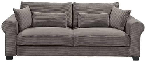 SCHLAFSOFA Cord Mokka  - Schwarz/Mokka, Basics, Kunststoff/Textil (250/95/125cm) - MID.YOU