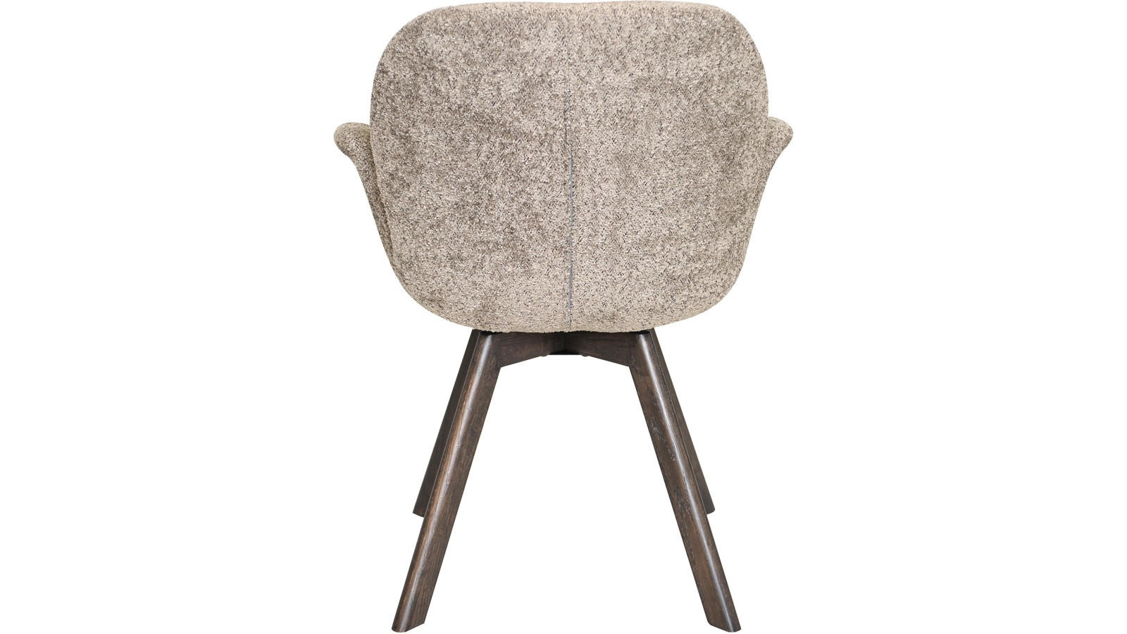 STOL MED ARMSTÖD bouclé  - mörkbrun/taupe, Design, trä/textil (61/84/63cm) - Best Price