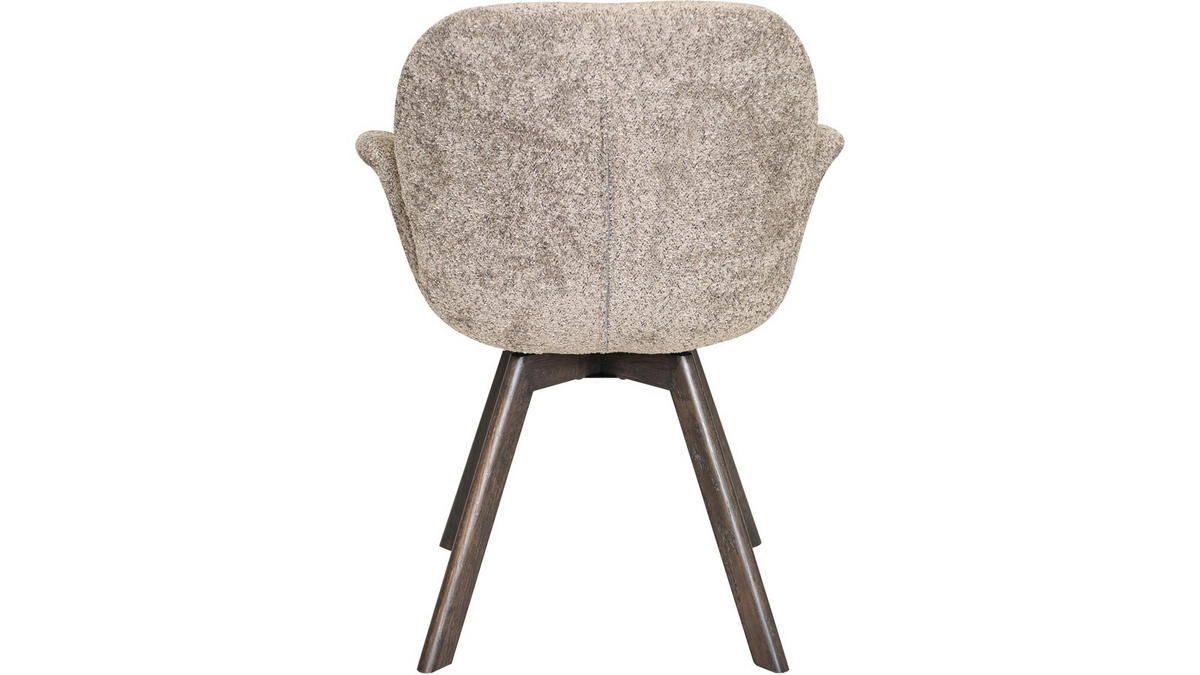 STOL MED ARMSTÖD bouclé  - mörkbrun/taupe, Design, trä/textil (61/84/63cm) - Best Price