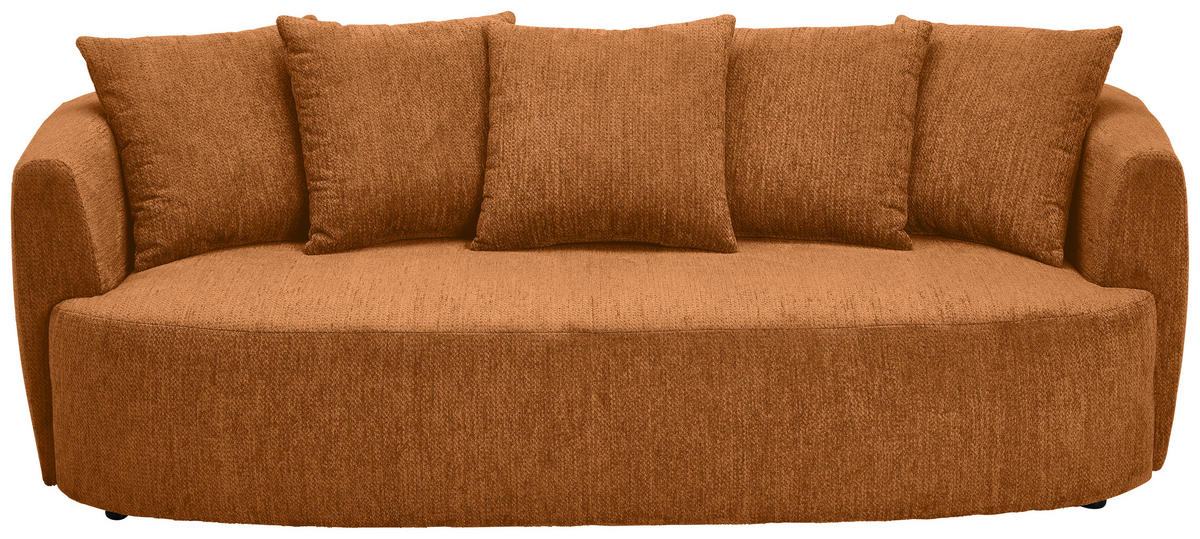SCHLAFSOFA Chenille Rostfarben  - Rostfarben/Schwarz, KONVENTIONELL, Kunststoff/Textil (238/74/107cm) - Carryhome