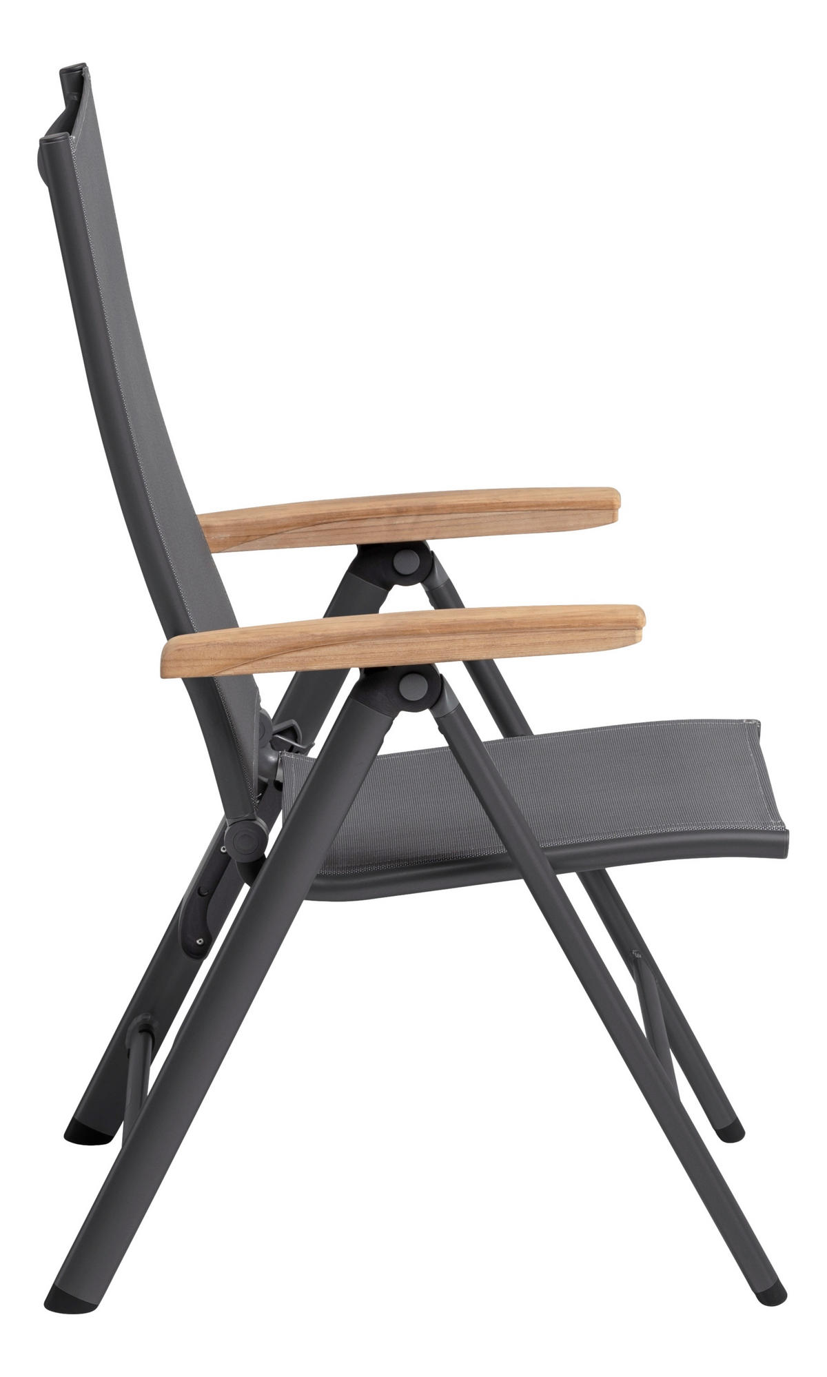 GARTENKLAPPSESSEL Teakholz Aluminium Anthrazit  - Anthrazit/Teakfarben, Basics, Holz/Textil (62/109/70cm) - Kettler
