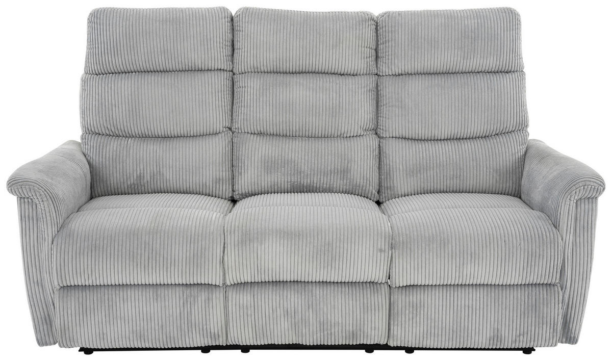 SITZGARNITUR in Cord Hellgrau  - Hellgrau/Schwarz, Design, Kunststoff/Textil (78/131/184/108/89cm) - Livetastic