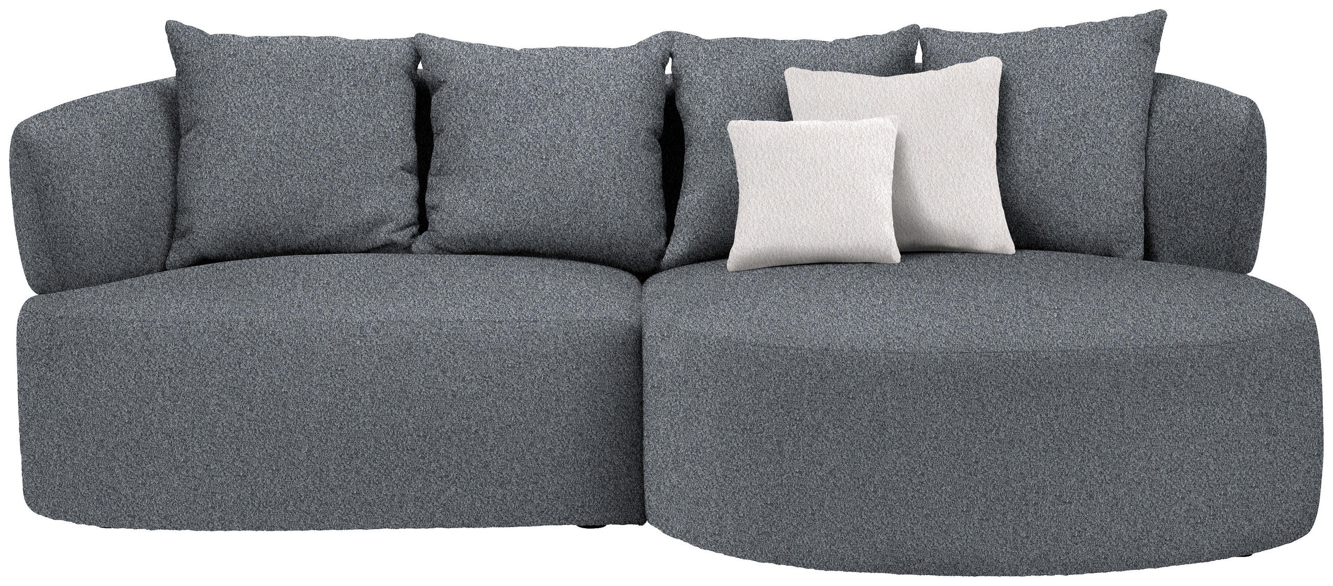 ECKSOFA in Bouclé Grau  235/166 cm  - Hellrosa/Schwarz, MODERN, Kunststoff/Textil (235/166cm) - Hom`in