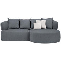 ECKSOFA  in Bouclé Grau  235/166 cm  - Hellrosa/Schwarz, MODERN, Kunststoff/Textil (235/166cm) - Hom`in