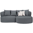 ECKSOFA in Bouclé Grau  235/166 cm  - Hellrosa/Schwarz, MODERN, Kunststoff/Textil (235/166cm) - Hom`in