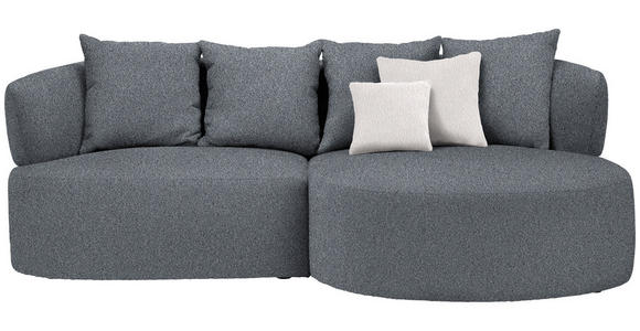 ECKSOFA in Bouclé Grau  235/166 cm  - Hellrosa/Schwarz, MODERN, Kunststoff/Textil (235/166cm) - Hom`in