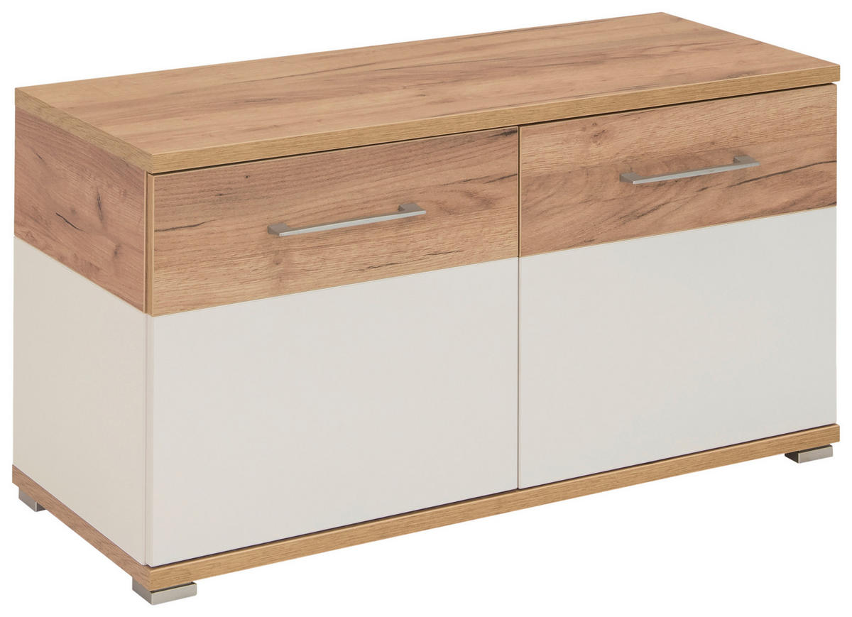 GARDEROBENBANK  in  - Eichefarben/Alufarben, MODERN, Holzwerkstoff/Metall (96/51/40cm) - Germania