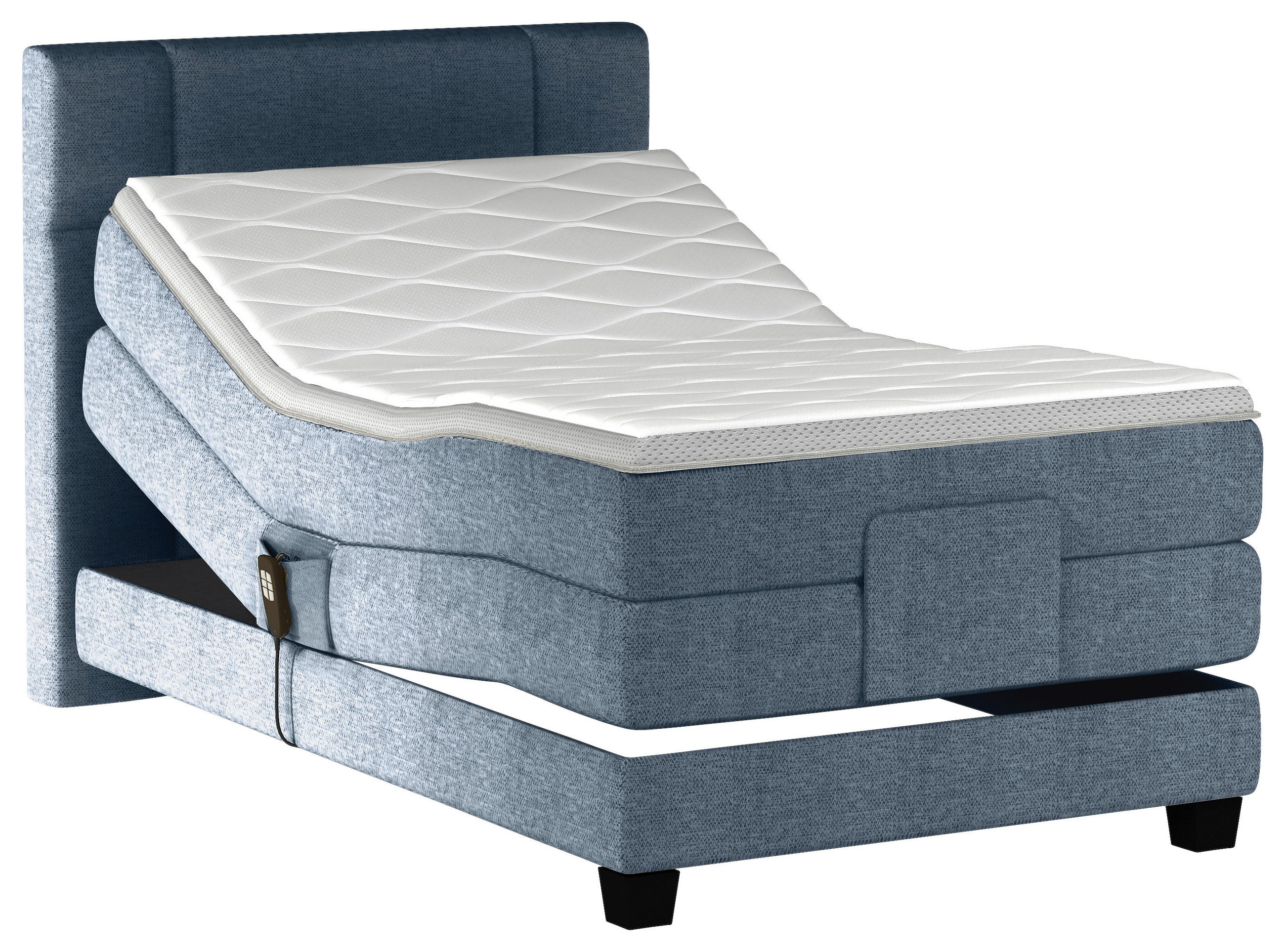 BOXSPRINGBETT 90/200 cm  in Dunkelblau  - Schwarz/Dunkelblau, KONVENTIONELL, Holz/Kunststoff (90/200cm) - Esposa