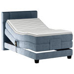 BOXSPRINGBETT 90/200 cm,  in Dunkelblau, Matratze, Topper, motorische Verstellbarkeit, Fernbedienung, H2 = mittel  - Schwarz/Dunkelblau, KONVENTIONELL, Holz/Kunststoff (90/200cm) - Esposa