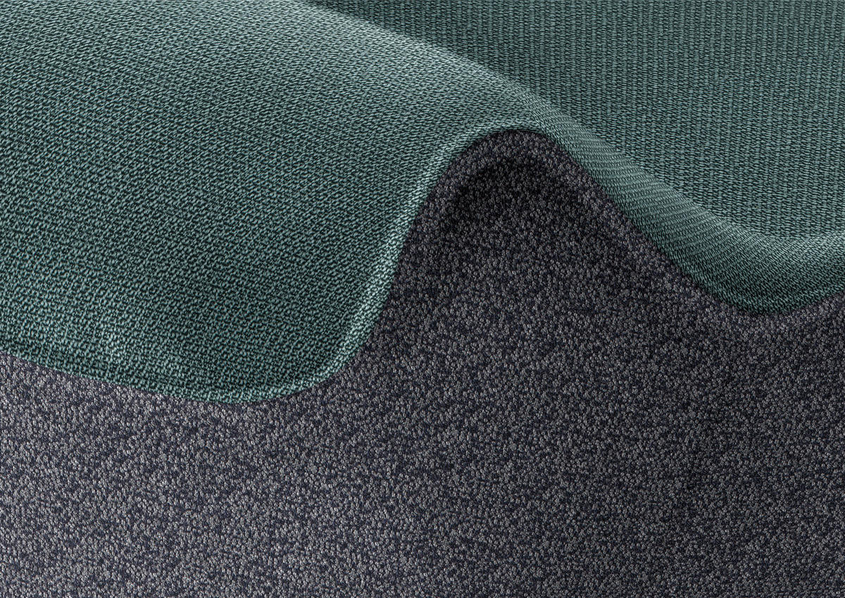 ECKBANK in Textil Petrol, Dunkelgrau  - Eichefarben/Dunkelgrau, Design, Holz/Textil (162/237cm) - Koinor