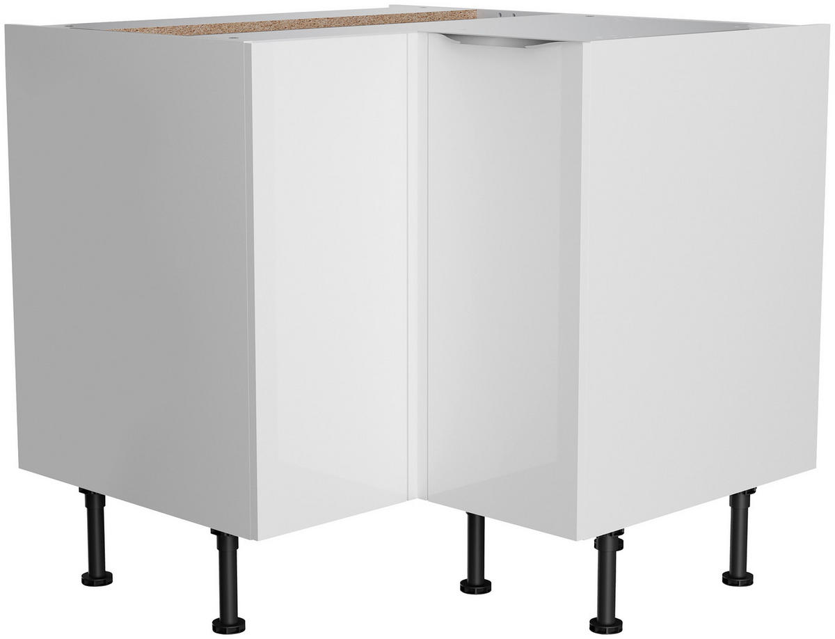 ECKKÜCHE 200/270 cm  in Weiß, Weiß Hochglanz  - Edelstahlfarben/Weiß Hochglanz, Basics, Holzwerkstoff/Metall (200/270cm) - Optifit