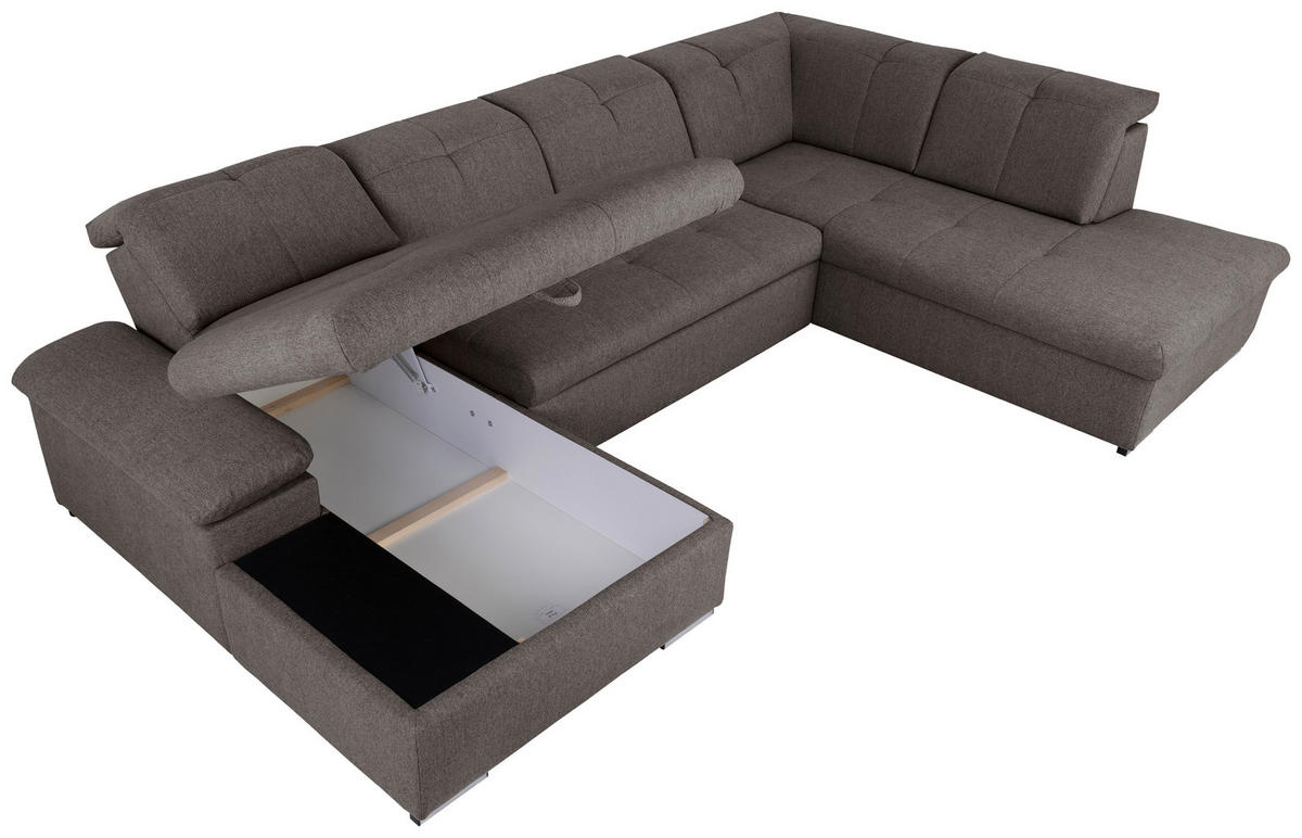 WOHNLANDSCHAFT Grau  - Grau, Design, Textil/Metall (173/328/215cm) - MID.YOU