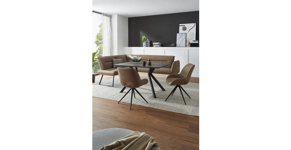 ECKBANK 244/161 cm  in Schwarz, Schlammfarben  - Schlammfarben/Schwarz, Design, Holz/Textil (244/161cm) - Dieter Knoll