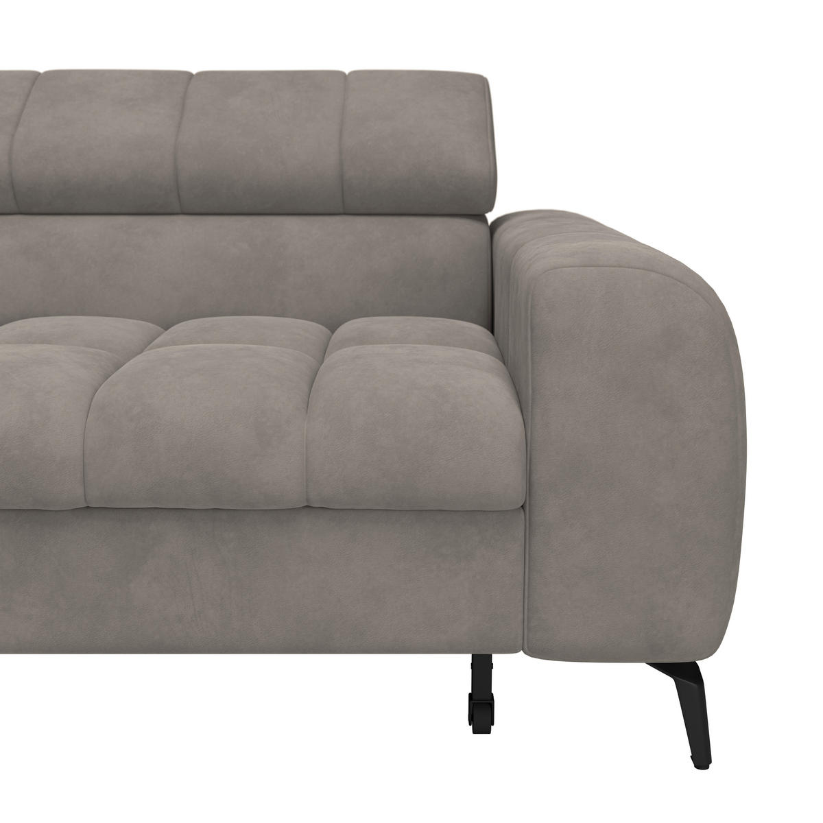 ECKSOFA in Grau  - Schwarz/Grau, Trend, Kunststoff/Textil (203/261cm) - Livetastic