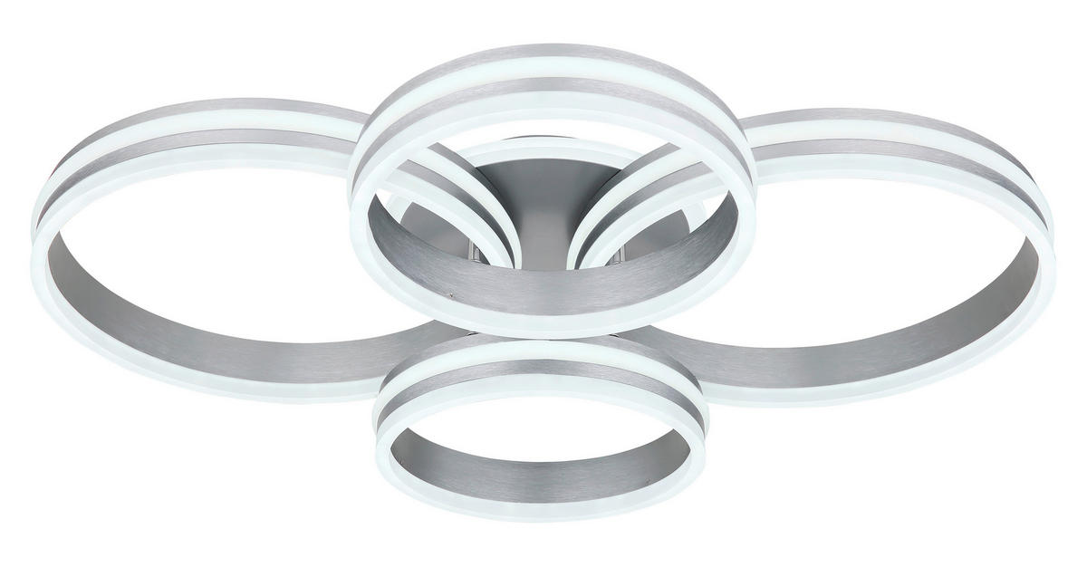 LED-DECKENLEUCHTE RUBIO 85/68/14 cm   - Opal/Grau, Design, Kunststoff/Metall (85/68/14cm)