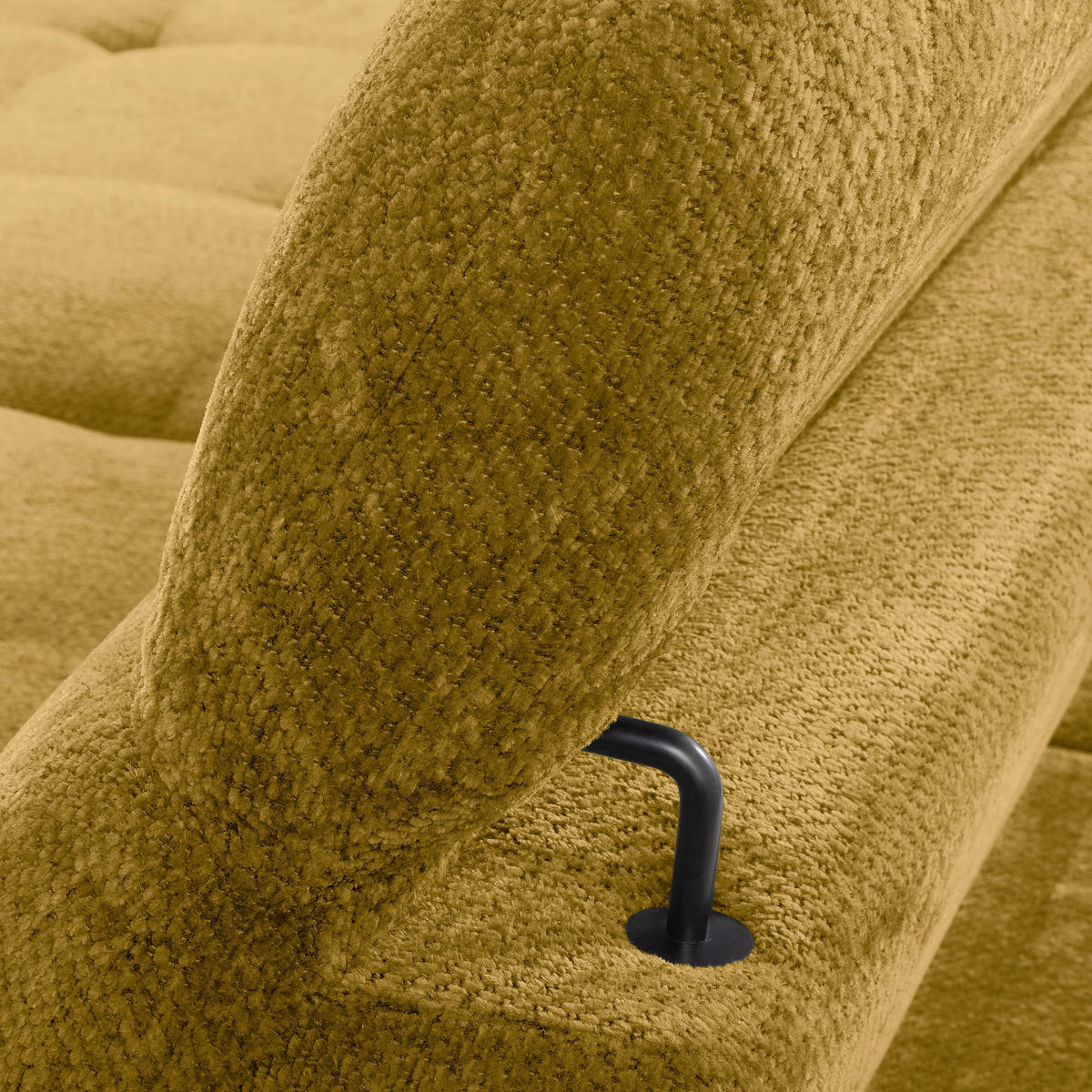 ECKSOFA  Webstoff Senfgelb  - Senfgelb/Schwarz, Design, Textil/Metall (195/268cm) - Livetastic