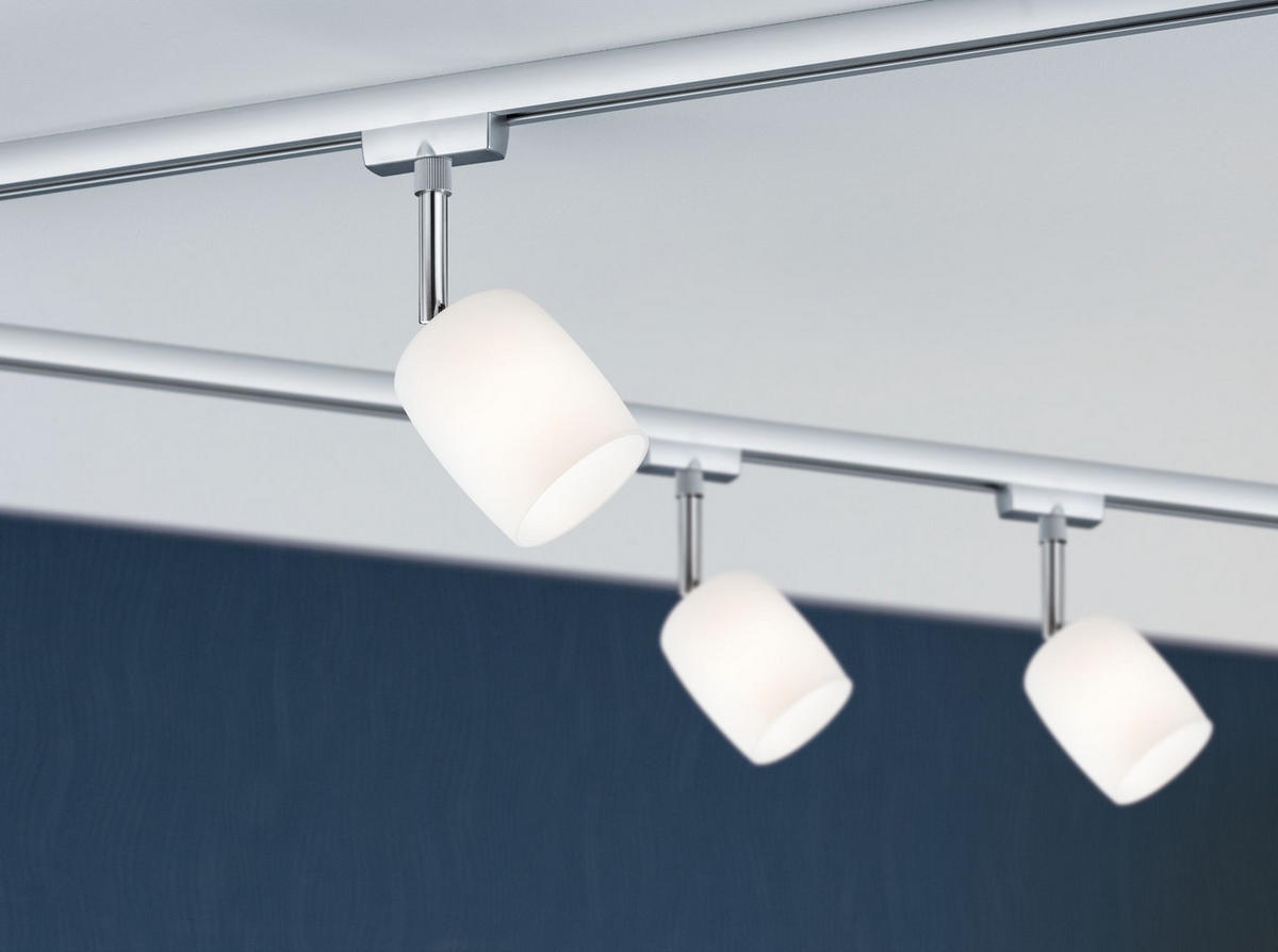 SCHIENENSYSTEM-STRAHLER URail   - Chromfarben/Weiß, Design, Kunststoff/Metall (7,4/12,8/11,5cm) - Paulmann