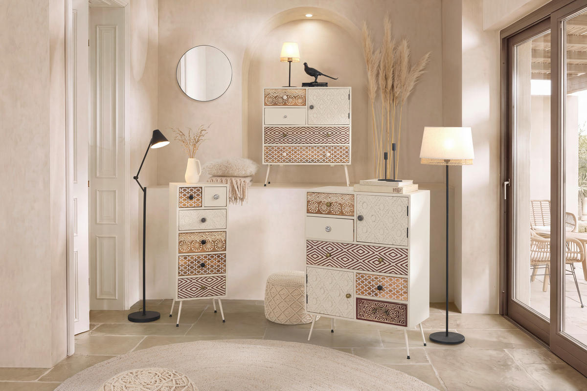KOMMODE , 80/90/35 cm, 4 Schublade(n)  - Goldfarben/Schwarz, LIFESTYLE, Holz/Metall (80/90/35cm) - Landscape