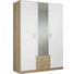 DREHTÜRENSCHRANK in Weiß, Eichefarben - Eichefarben/Alufarben, Design, Glas/Holzwerkstoff (136/197/54cm) - Carryhome DREHTÜRENSCHRANK in Weiß, Eichefarben - Eichefarben/Alufarben, Design, Glas/Holzwerkstoff (136/197/54cm) - Carryhome