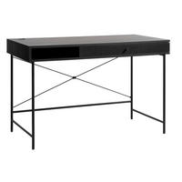 SCHREIBTISCH 120/60/76 cm  in Schwarz  - Schwarz, MODERN, Holz/Metall (120/60/76cm) - Livetastic
