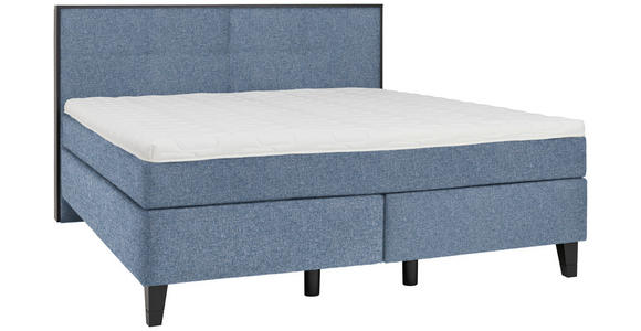 BOXSPRINGBETT 160/200 cm  in Blau  - Blau/Schwarz, Design, Holz/Textil (160/200cm) - Hom`in