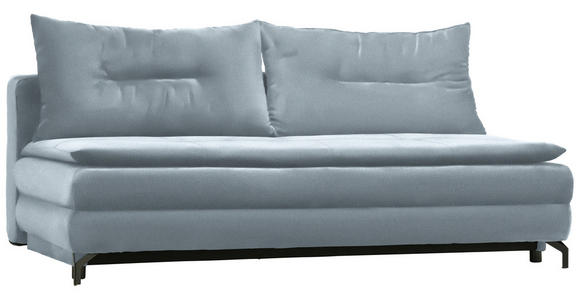 SCHLAFSOFA in Flachgewebe Blaugrau - Blaugrau/Schwarz, MODERN, Textil/Metall (208/73/92/102cm) - Novel