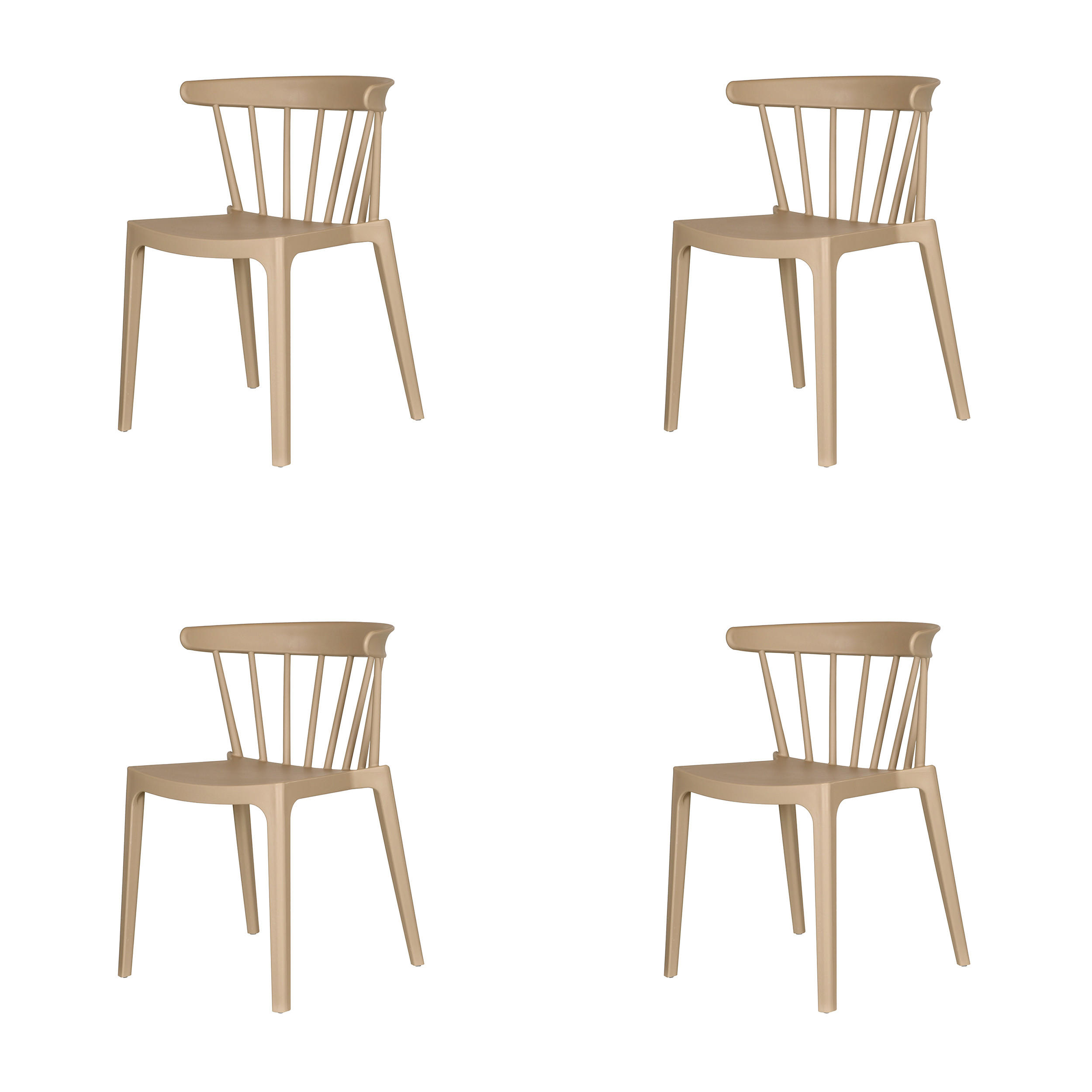 GARTENSTUHL-SET Kunststoff Sandfarben  - Sandfarben, MODERN, Kunststoff (54/75/53cm) - Gardenson