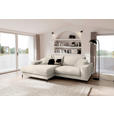 ECKSOFA  in Flachgewebe Beige Rücken echt  177/253 cm  - Beige/Schwarz, Design, Textil/Metall (177/253cm) - Dieter Knoll