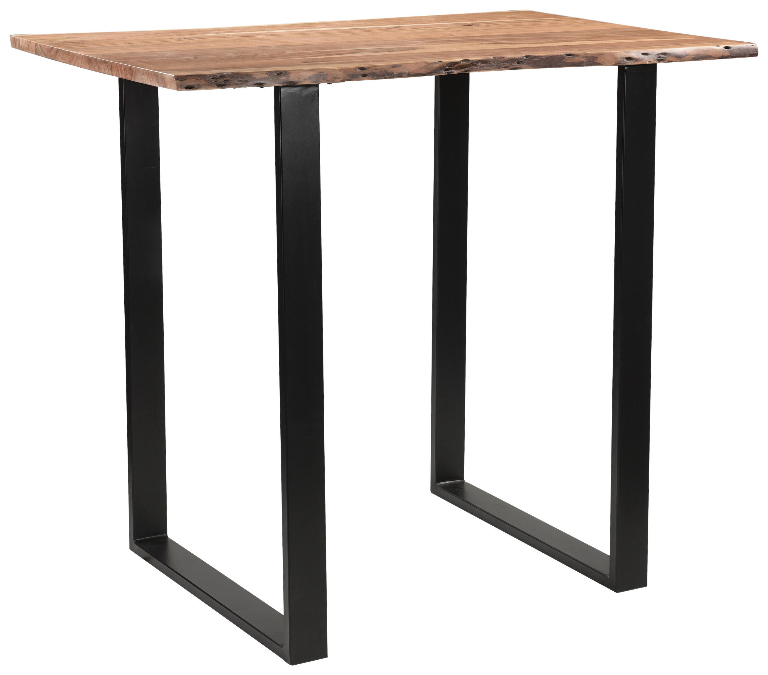 BARTISCH Akazie Hartholz rechteckig Schwarz, Akaziefarben  - Schwarz/Akaziefarben, Design, Holz/Metall (120/80/105cm) - Linea Natura