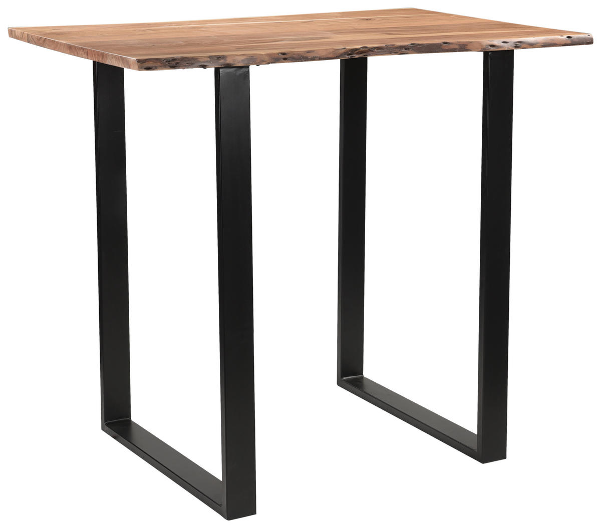 BARTISCH Akazie Hartholz rechteckig Schwarz, Akaziefarben  - Schwarz/Akaziefarben, Design, Holz/Metall (120/80/105cm) - Linea Natura