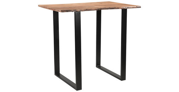 BARTISCH Akazie Hartholz rechteckig Schwarz, Akaziefarben  - Schwarz/Akaziefarben, Design, Holz/Metall (120/80/105cm) - Linea Natura