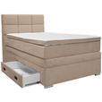 BOXSPRINGBETT 140/200 cm,  in Beige, Topper, Bettschublade, Matratzen, H3 = fest  - Beige/Alufarben, KONVENTIONELL, Kunststoff/Textil (140/200cm) - Carryhome