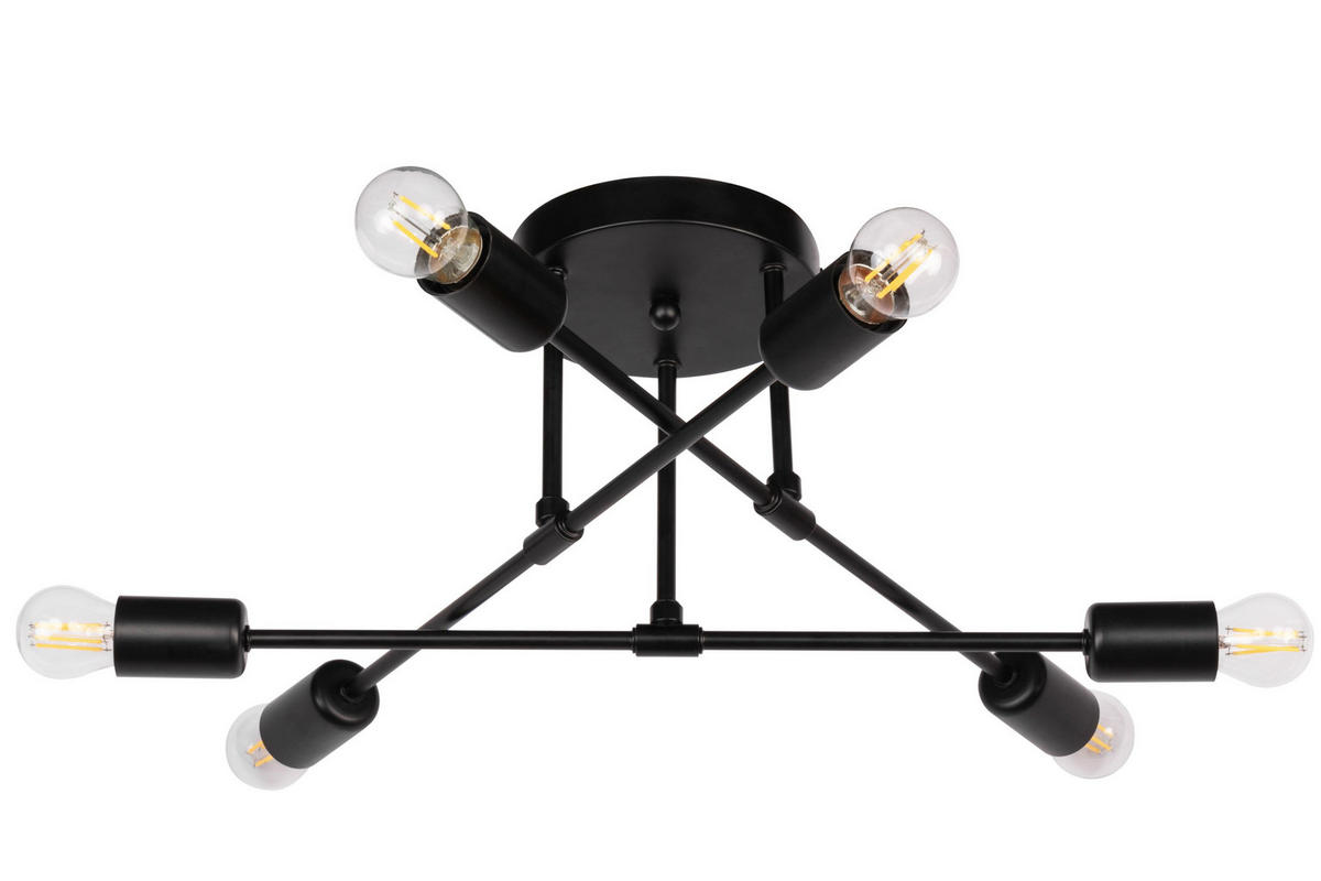 DECKENLEUCHTE Peoria 50/20 cm   - Schwarz, Basics, Metall (50/20cm) - Marama