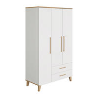 KLEIDERSCHRANK in Weiss, Eichefarben  - Weiss/Eichefarben, Konventionell, Holz/Holzwerkstoff (123,5/206/55,9cm) - Paidi