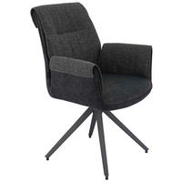 NASLANJAČ, kovina, tekstil črna, temno siva  - temno siva/črna, Design, kovina/tekstil (63/90/64cm) - Novel