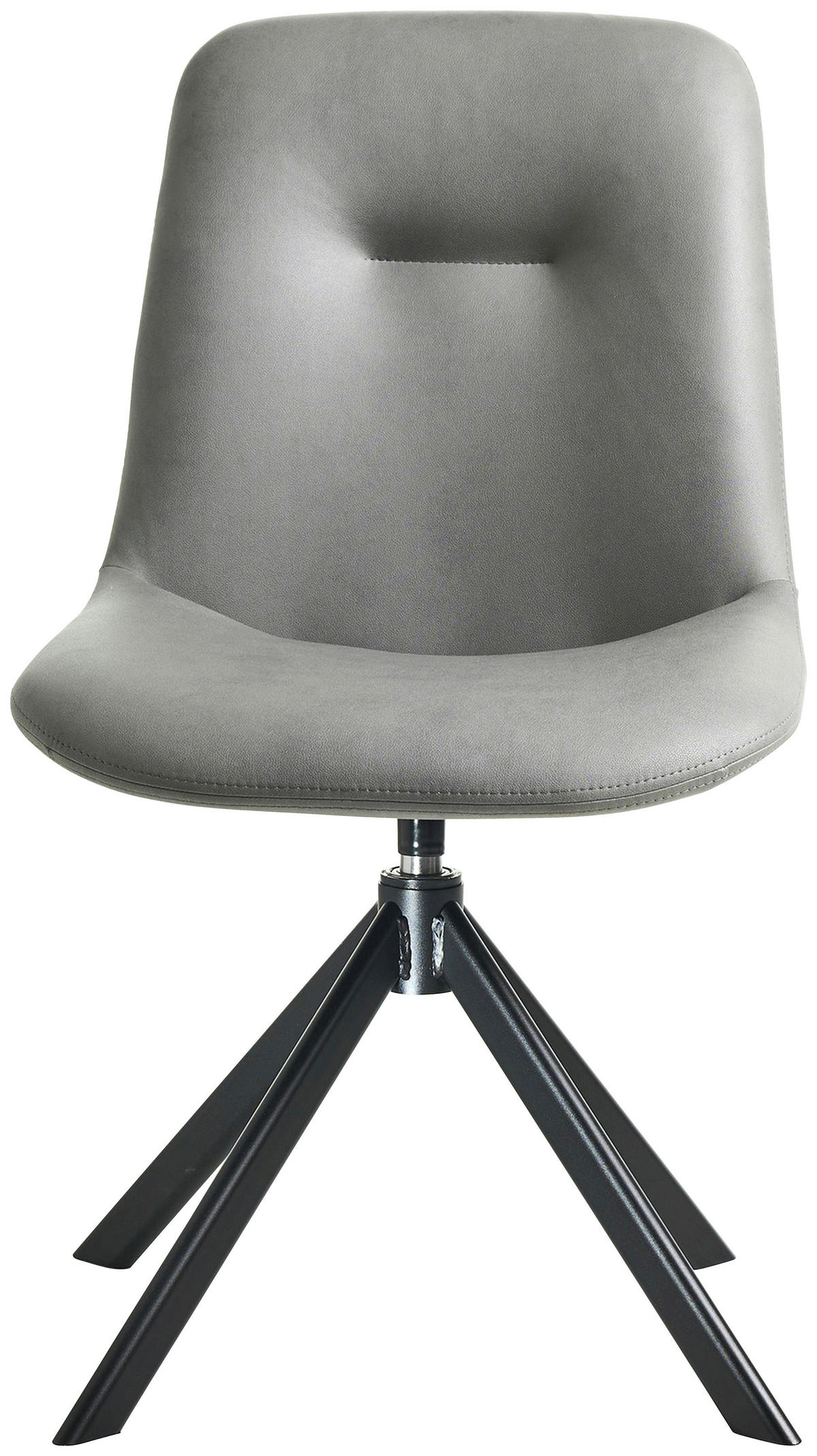 STUHL Lederlook (vegan) Schwarz, Hellgrau  - Hellgrau/Schwarz, Basics, Textil/Metall (51/89/61cm) - Celina Home