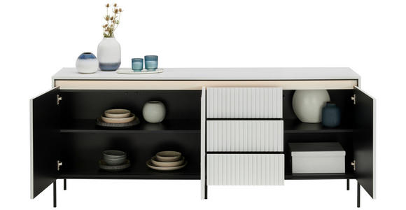 SIDEBOARD 192/82/40 cm  - Schwarz/Weiß, Design, Holzwerkstoff (192/82/40cm) - Hom`in