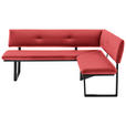 ECKBANK 205/165 cm  in Rot, Schwarz  - Rot/Schwarz, MODERN, Textil/Metall (205/165cm) - Cantus