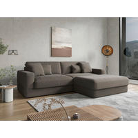 ECKSOFA Flachgewebe Graphitfarben  - Schwarz/Graphitfarben, Modern, Kunststoff/Textil (264/196cm) - Sit & More