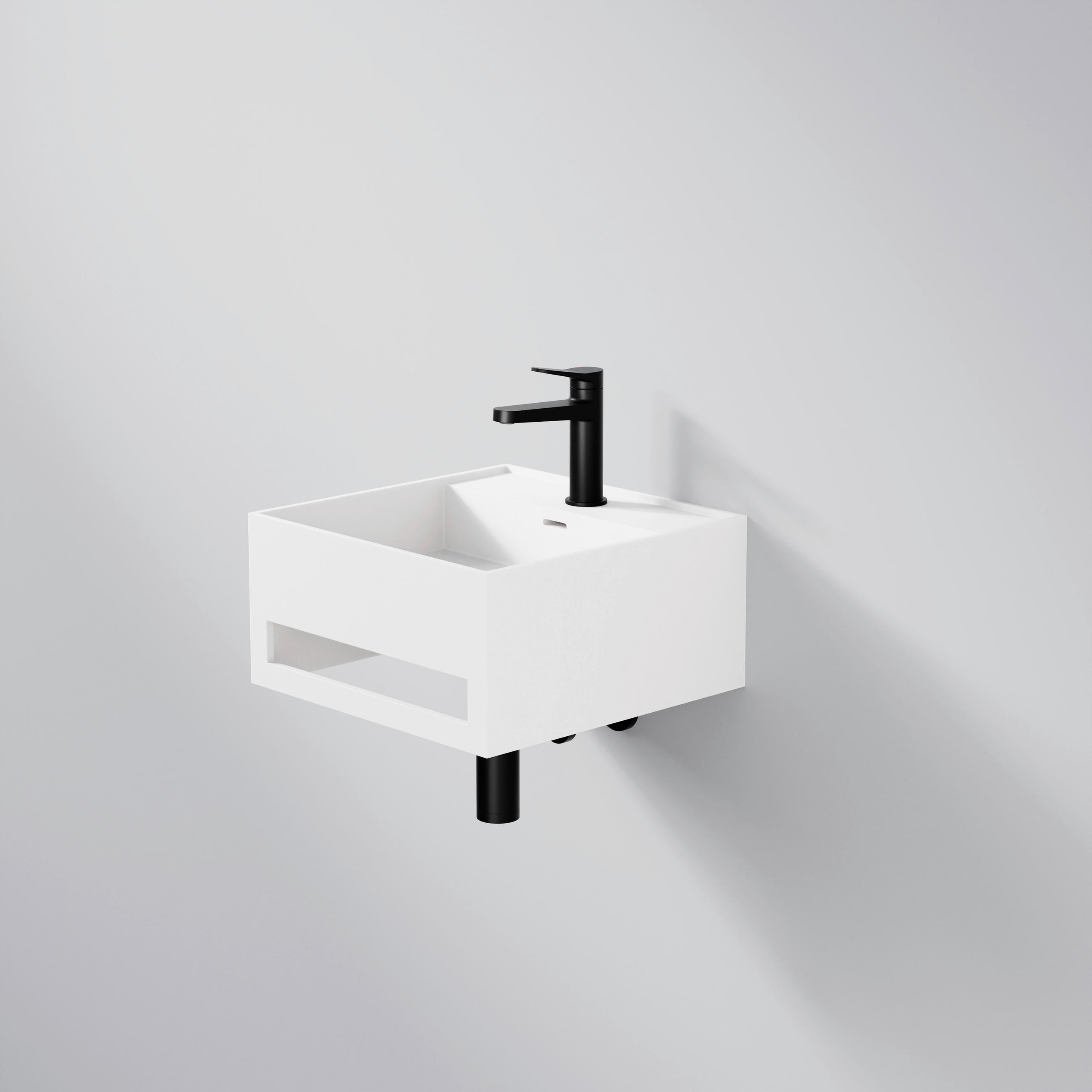 WASCHBECKEN 40/20/40 cm  - Weiß, MODERN, Stein (40/20/40cm)