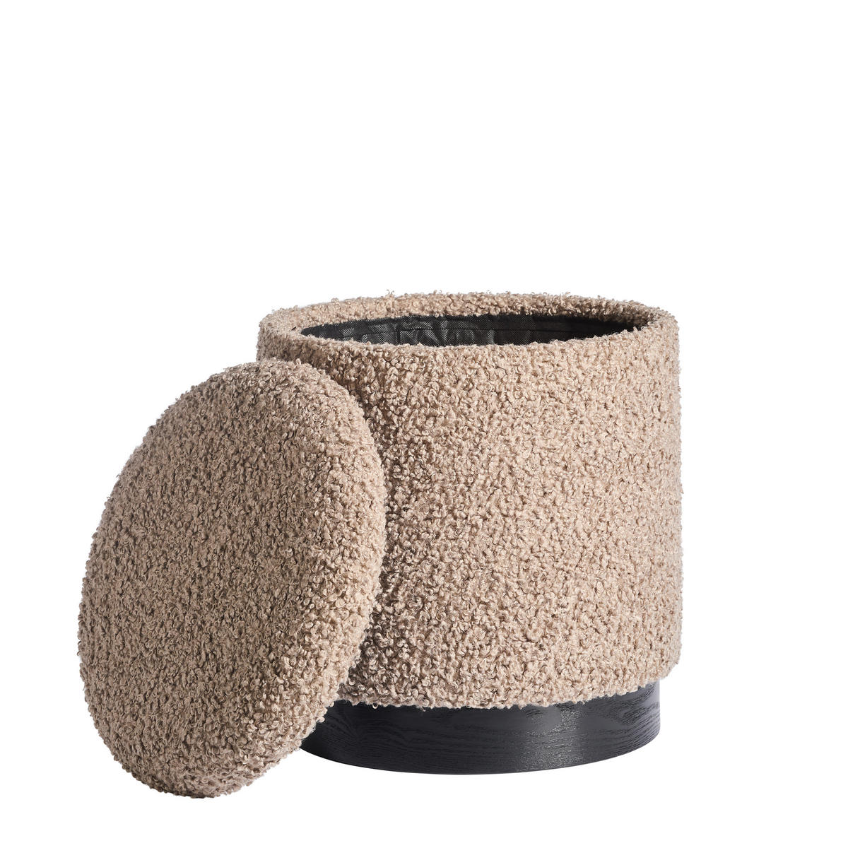 HOCKER Teddystoff Hellbraun  - Hellbraun, Design, Textil (38/42/38cm) - MID.YOU