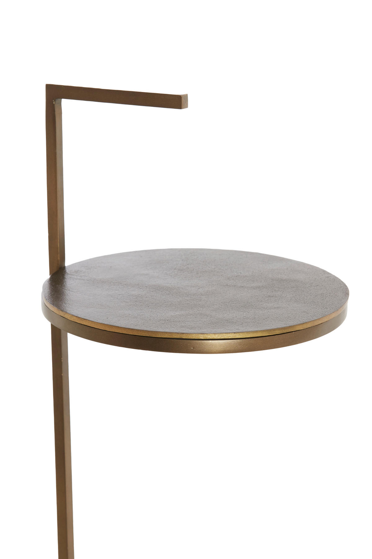 BEISTELLTISCH 26/26/76 cm LEDA Grau, Sandfarben, Dunkelbraun, Bronzefarben rund  - Sandfarben/Dunkelbraun, Trend, Stein/Metall (26/26/76cm) - Light & Living