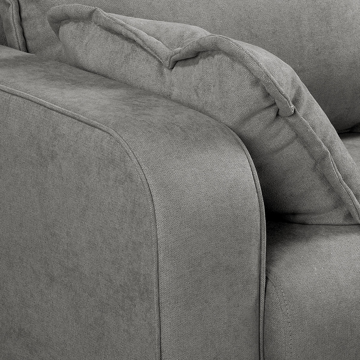 ECKSOFA Beata Grau Mikrofaser  - Wengefarben/Grau, Design, Holz/Textil (230/150cm) - Livetastic
