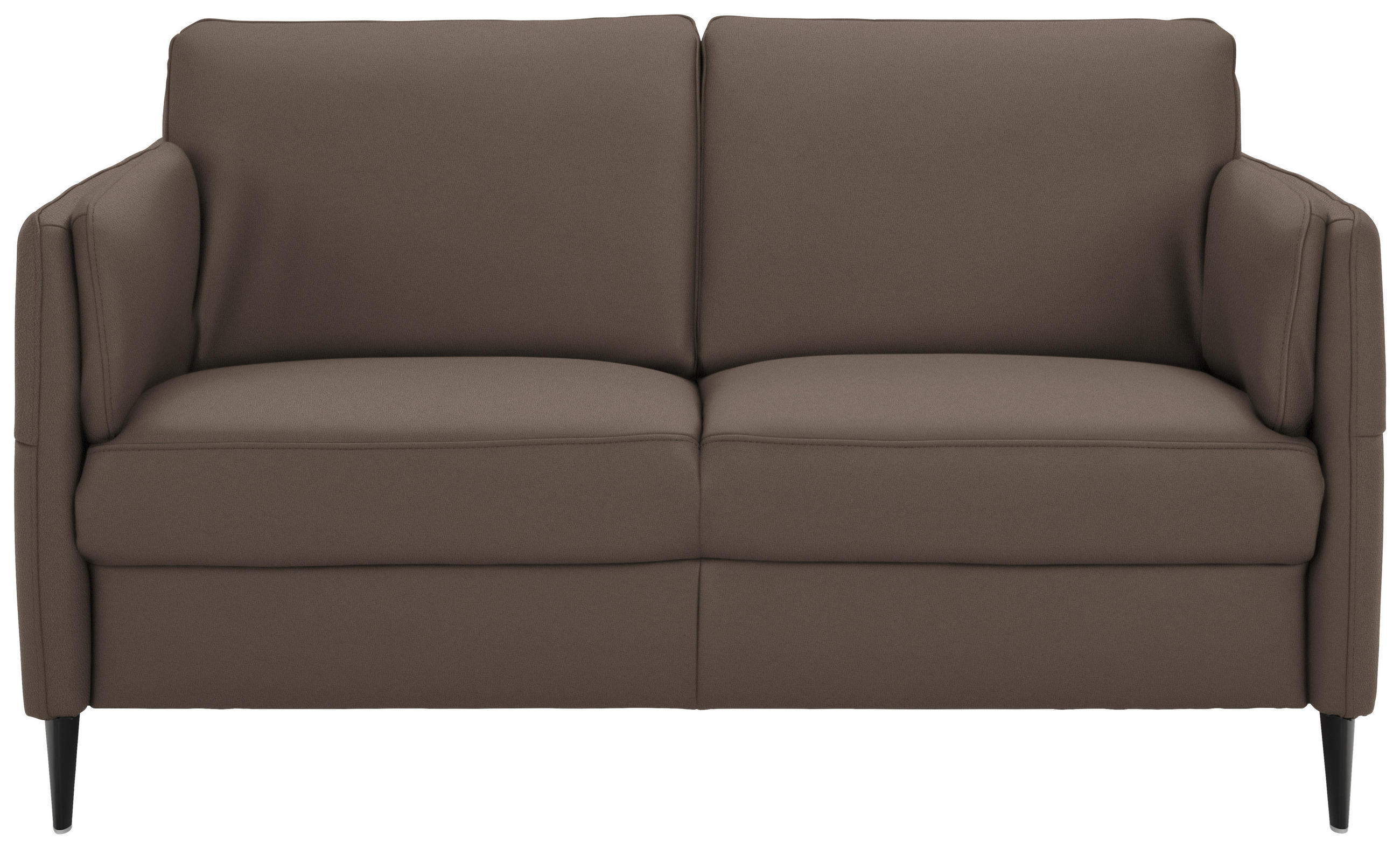 2,5-SITZER in Echtleder Dunkelbraun  - Dunkelbraun/Schwarz, Design, Leder/Metall (164/84/99cm) - Dieter Knoll