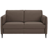 2,5-SITZER in Echtleder Dunkelbraun  - Dunkelbraun/Schwarz, Design, Leder/Metall (164/84/99cm) - Dieter Knoll