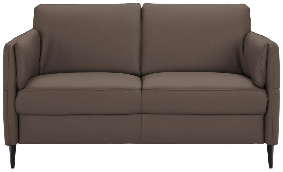 2,5-SITZER in Echtleder Dunkelbraun  - Dunkelbraun/Schwarz, Design, Leder/Metall (164/84/99cm) - Dieter Knoll