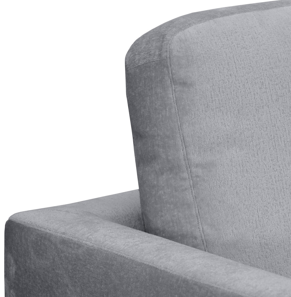 ECKSOFA Grau Chenille  - Silberfarben/Grau, KONVENTIONELL, Textil/Metall (284/143cm) - Carryhome